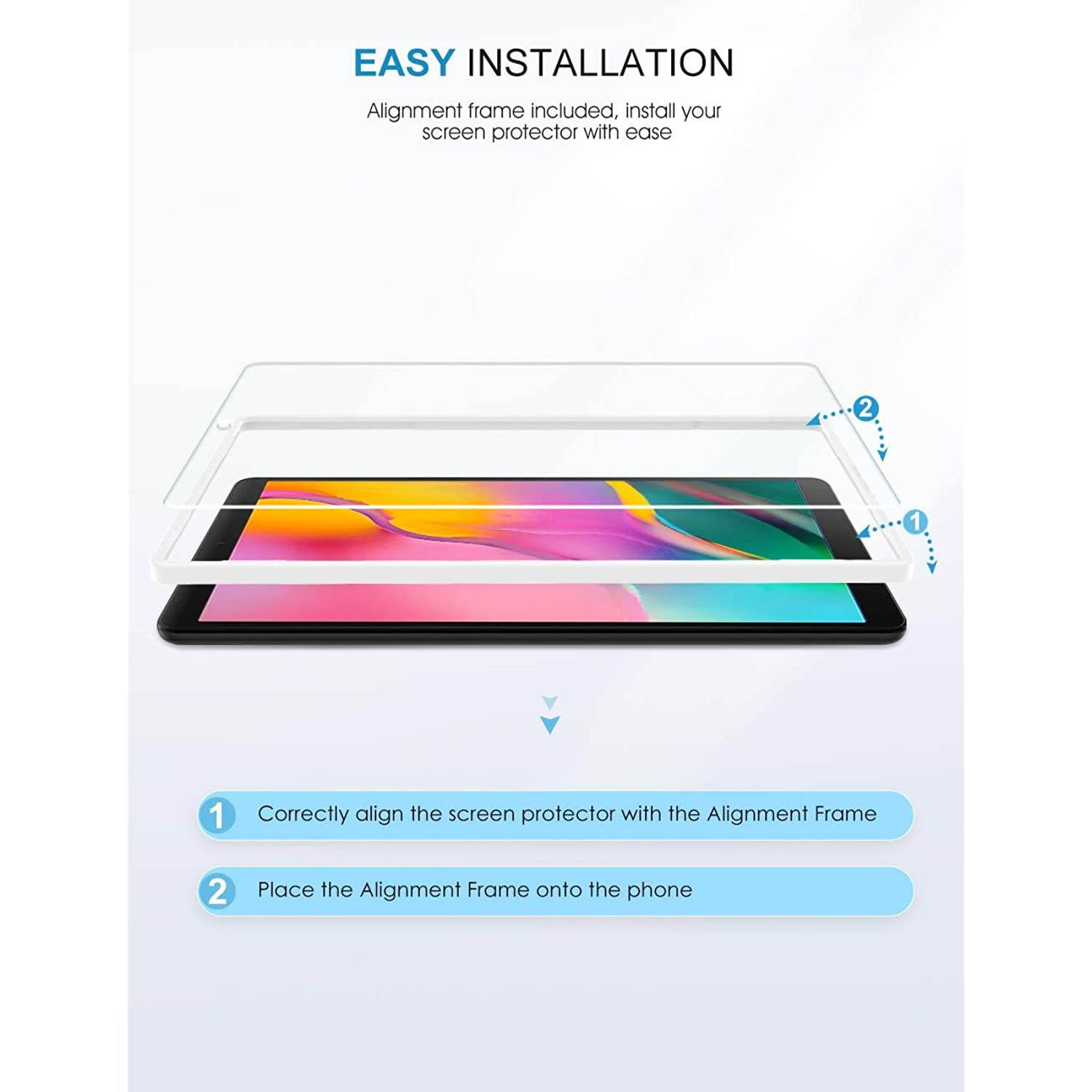 Screen Protector for Galaxy Tab A 10.1 2019, [3-Pack] SPARIN 9H Hardness Tempered Glass for Samsung Galaxy Tab A 10.1 2019 SM-T515/T510, Bubble Free/High Response/Scratch Resistant