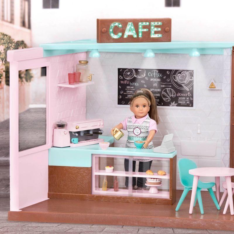 Lori Dolls Local Café & Terrace - Café Playset for 6-in Dolls