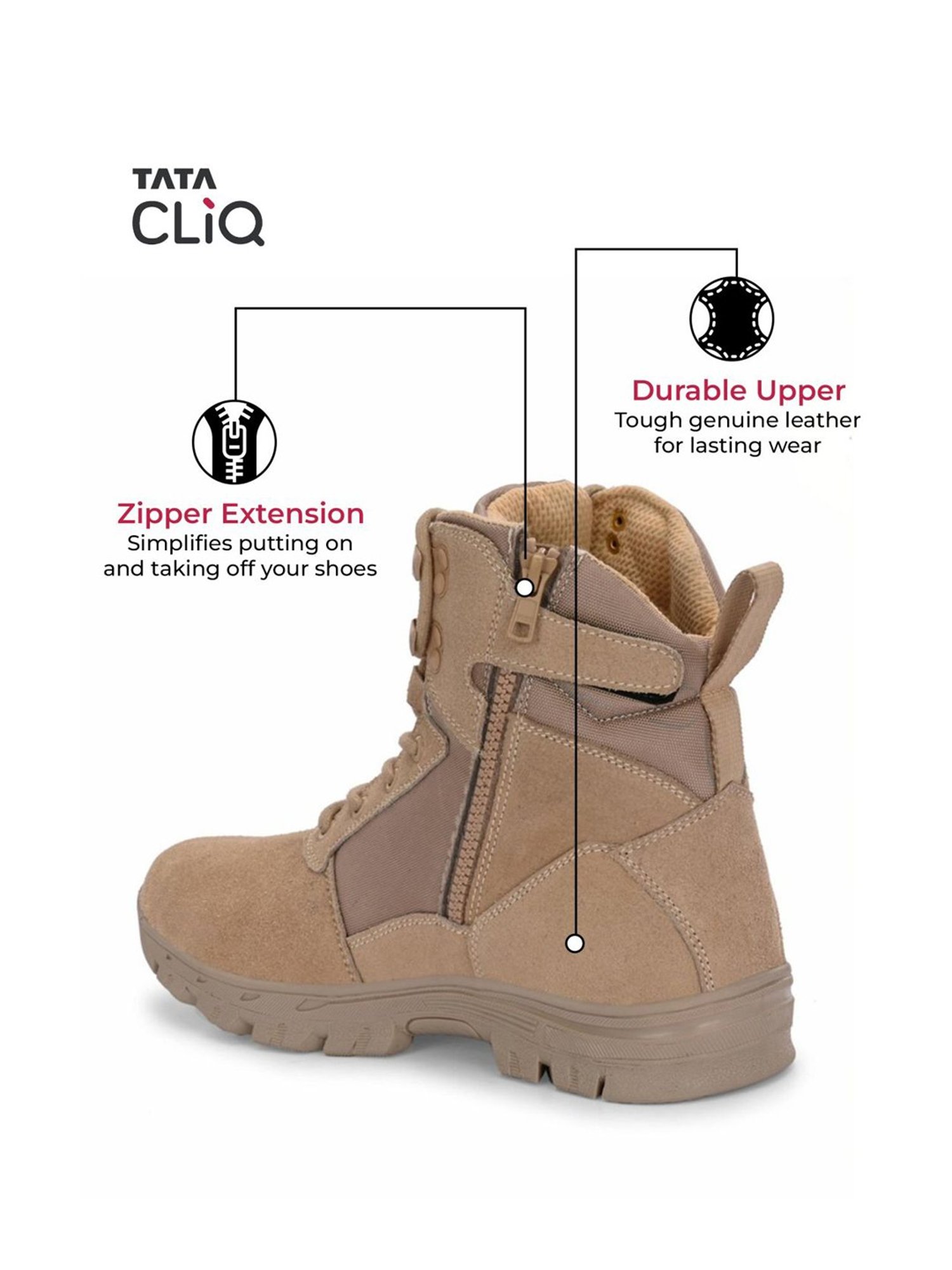 Hoversole Men's Warrior Beige Derby Boots