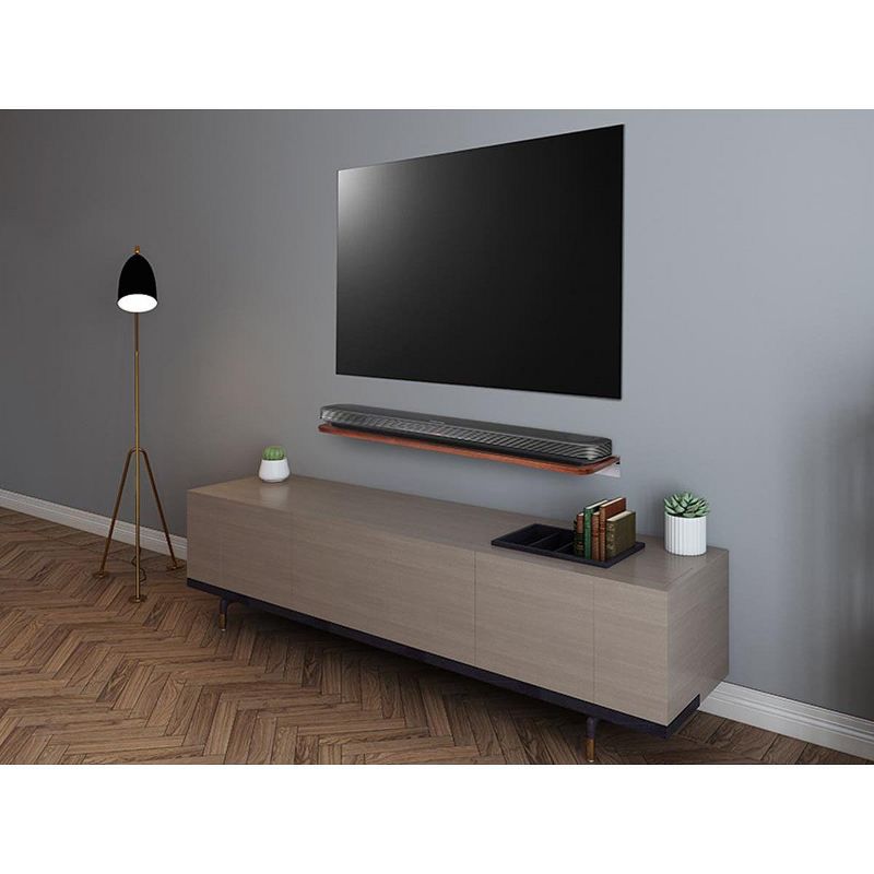 Monoprice Mahogany Universal Soundbar Shelf - 42 Inch, 33 lbs Weight Capacity, Easy Assembly, Durable, Resist Wear and Tear