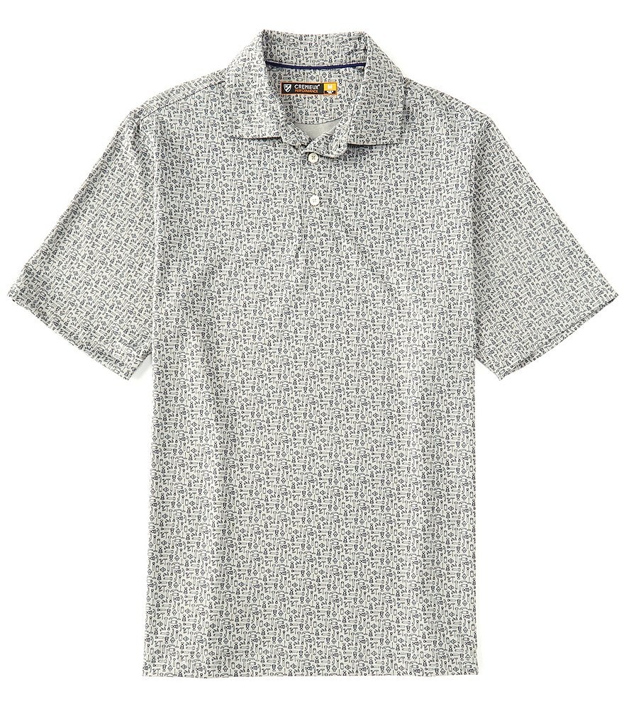 Visconti Petal Print Short-Sleeve Polo Shirt