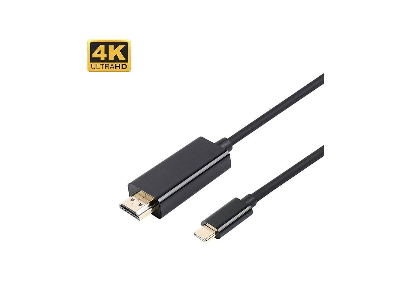 USB C to HDMI Cable(4K@60Hz), uni USB Type-C to HDMI Cable [Thunderbolt 3 Compatible] for MacBook Pro 2018/2017, MacBook Air/iPad Pro 2018, Surface Book 2, Samsung S10, and More - black - 6FT/1.8m