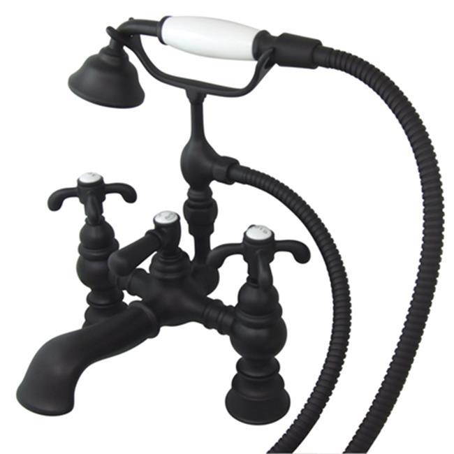 Kingston Brass Vintage 7" Deck Mount Clawfoot Tub Filler with Hand Shower