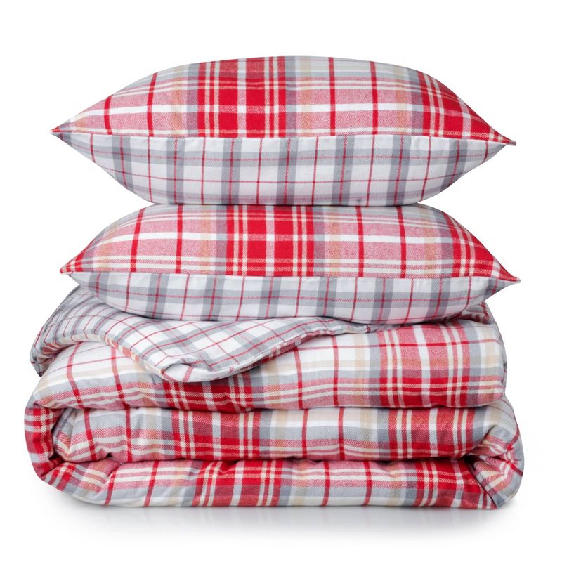 King 3pc Drummond Flannel Duvet Cover Set - Martha Stewart