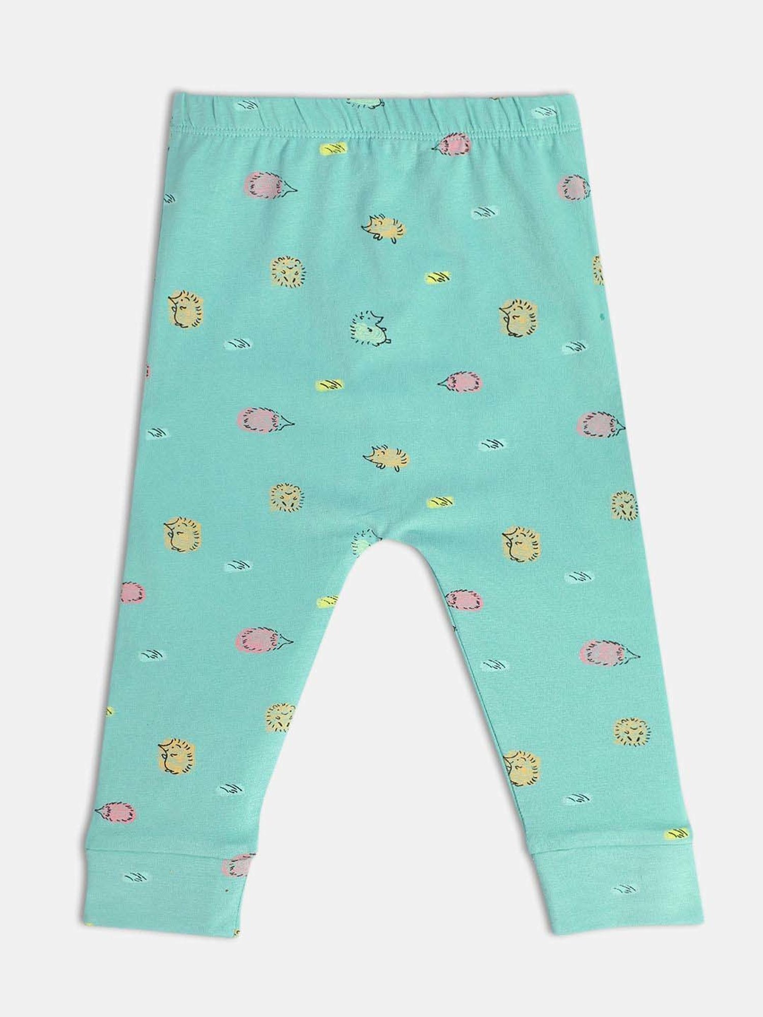 MINIKLUB Girls Orange & Blue Printed Full Sleeves Legging