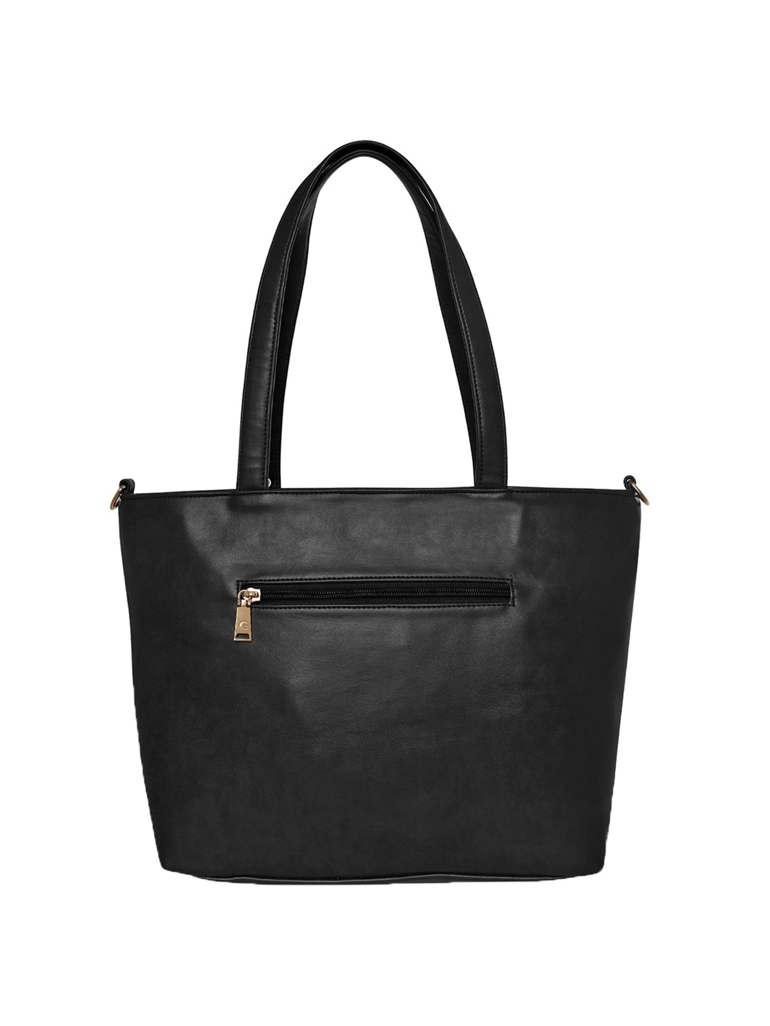 Giordano Black Textured Medium Shoulder Handbag