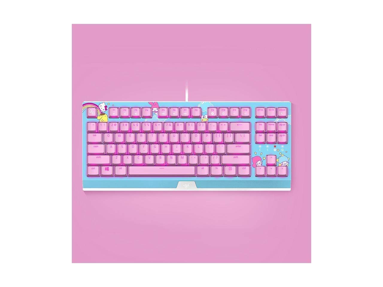 Razer HelloKitty I SANRIO Pink Wired Keyboard Exclusive 87 Key Backlit Mechanical Keyboard