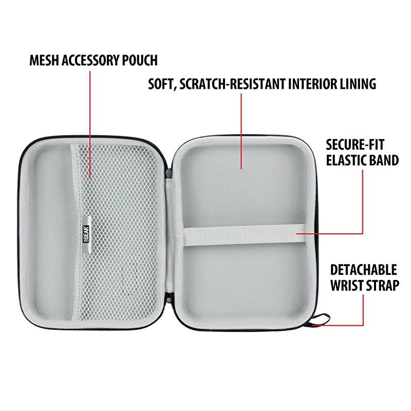 Hard Case Electronic Organizer Travel Case 7.5 Inch with Weather Resistant Exterior and Large Mesh Accessory Pocket - Compatible with Garmin GPS, Chargers, Hard Drives and More Electronics