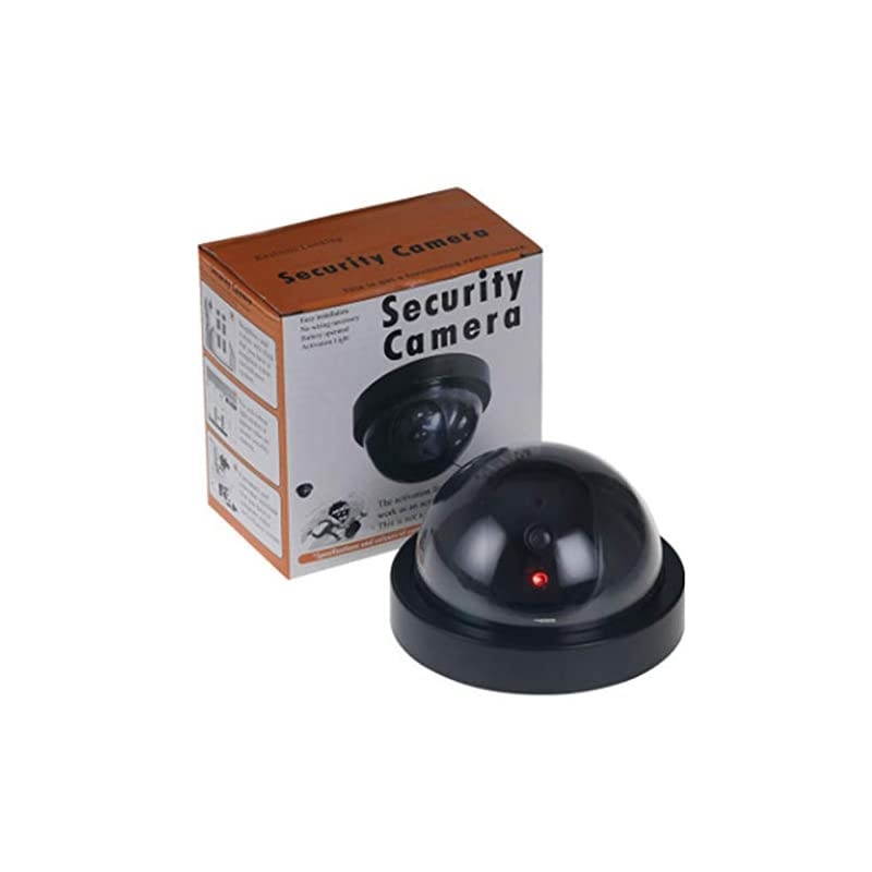 Fake Camera Dummy Security CCTV Dome Camera Simulated Cameras Realistic Look with Flashing Red LED Light for HomesYardBusiness