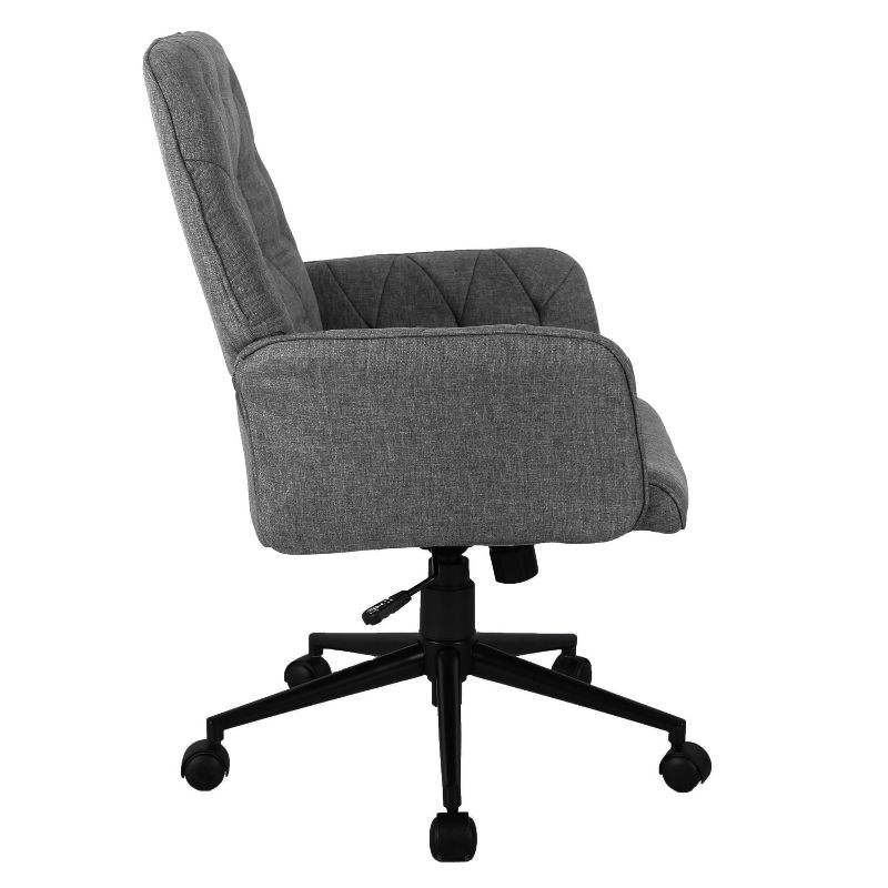 Modern Upholstered Tufted Office Chair with Arms Gray - Techni Mobili