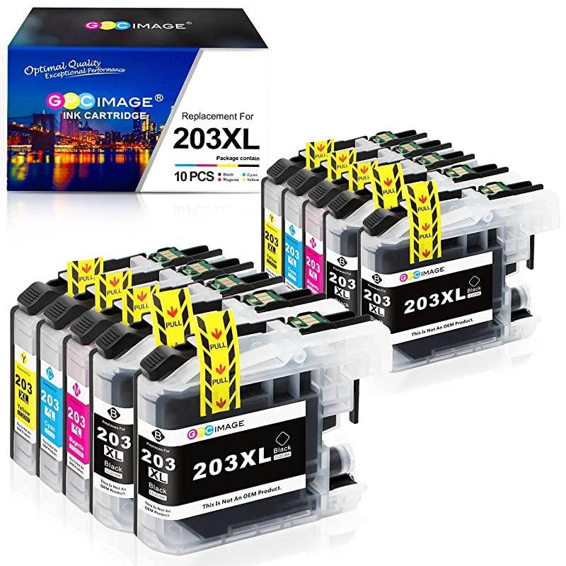 Compatible Ink Cartridge Replacement for Brother LC203 LC203XL to use with MFCJ480DW MFCJ880DW MFCJ460DW MFCJ680DW MFCJ885DW J4420DW J485DW 4 Black2 Cyan2 Magenta2 Yellow 10Pack