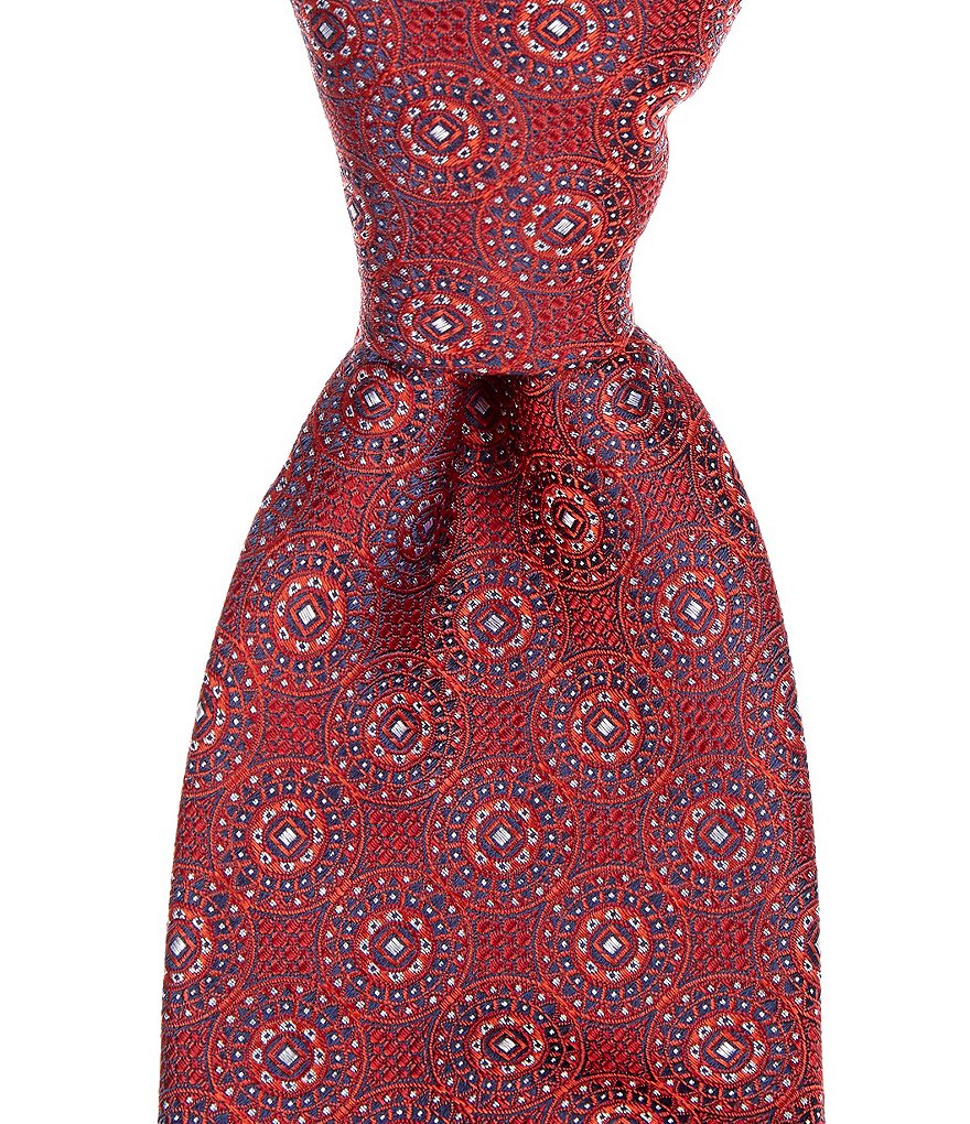 Roundtree & Yorke Big & Tall Carlisle Stripe Traditional 3 3/8#double; Silk Tie