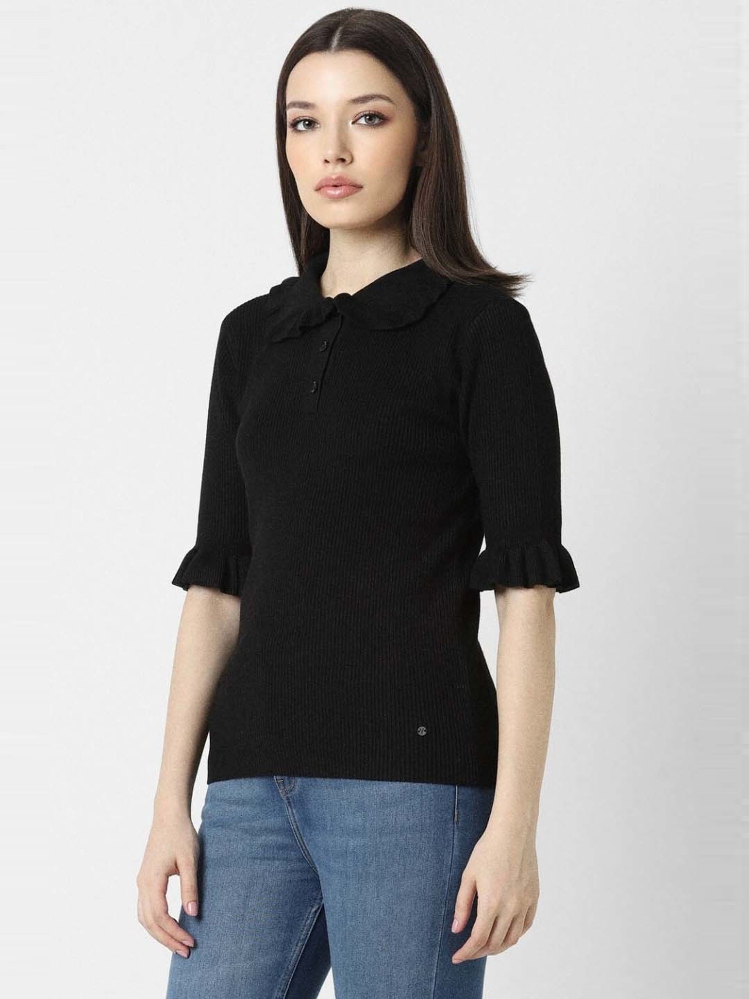 Van Heusen Black Regular Fit Top