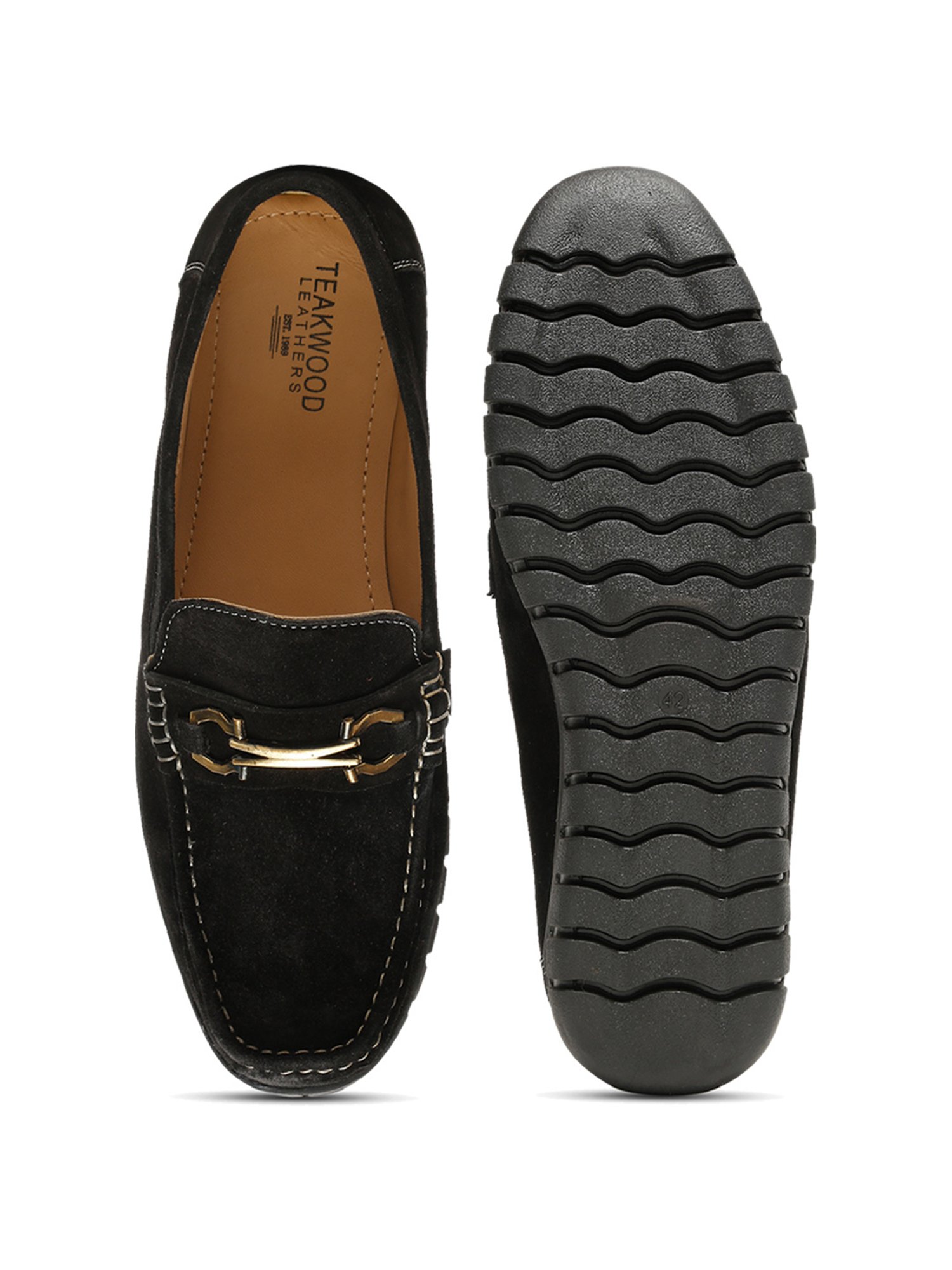 Teakwood Leathers Men's Black Casual Loafers