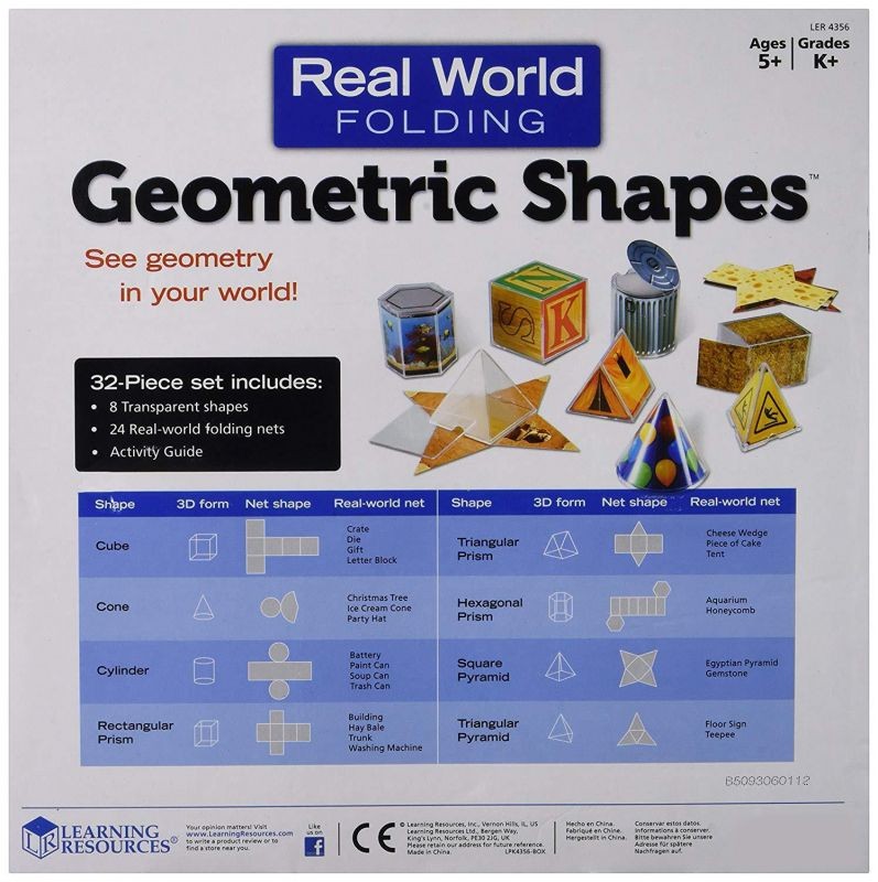 Learning Resources LER4356 Real World Folding Geometric Shapes (Pack of 16)
