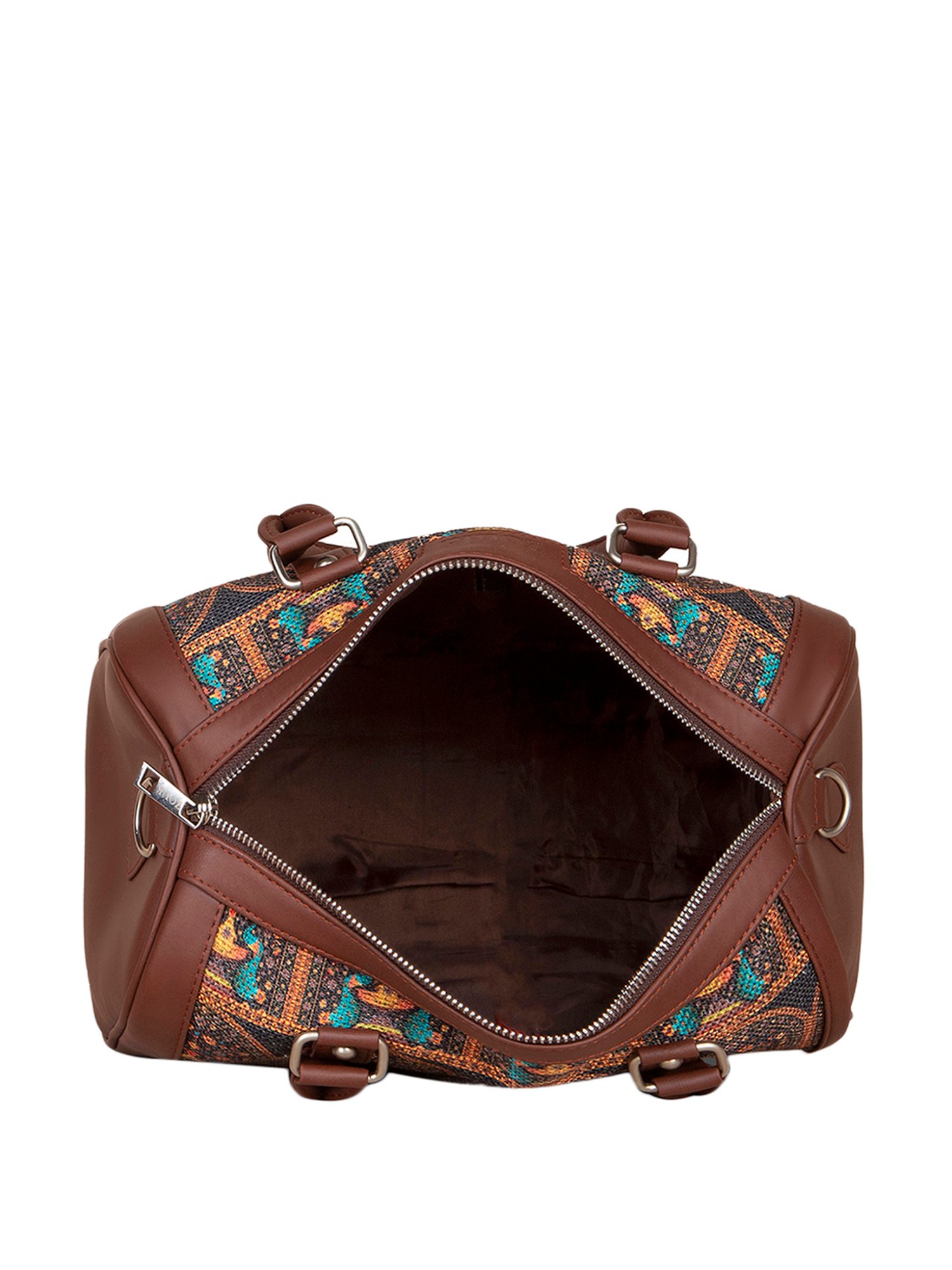 ZOUK Black Printed Medium Handbag