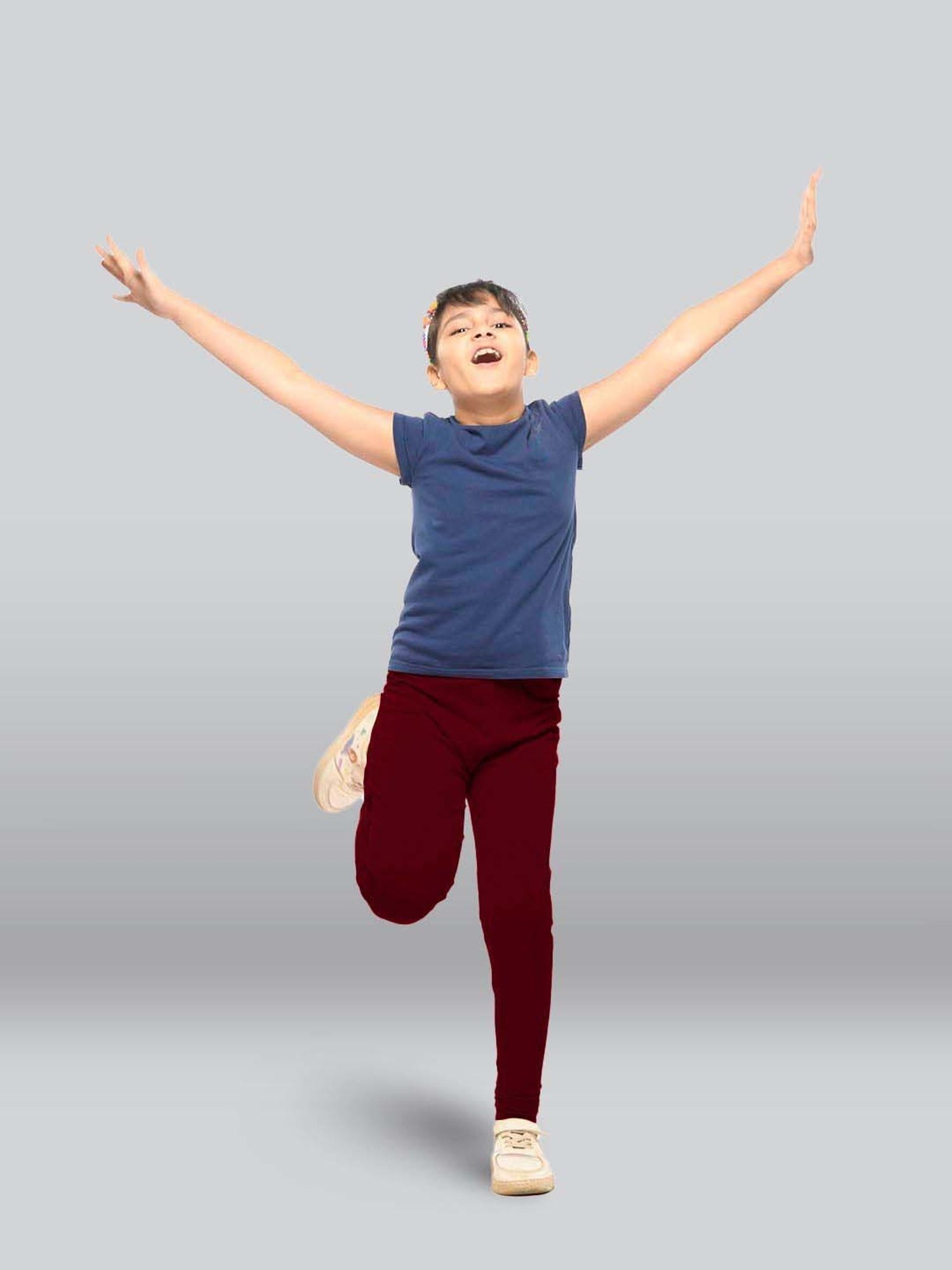 Pantaloons Junior Pink Cotton Embellished Leggings