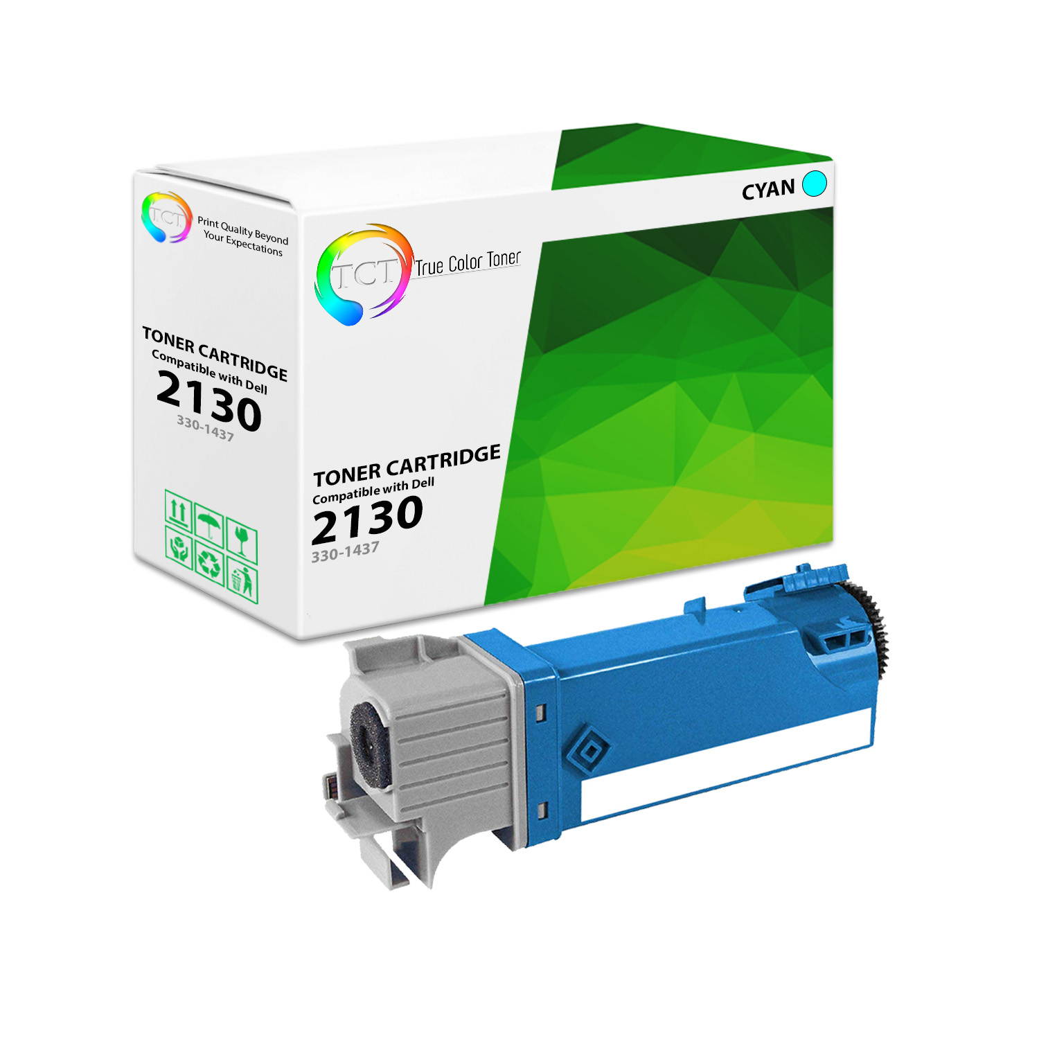 TCT Premium Compatible Toner Cartridge Replacement for Dell 2130CN 2135CN Printers (Black 330-1436, Cyan 330-1437, Magenta 330-1433, Yellow 330-1438) - 8 Pack