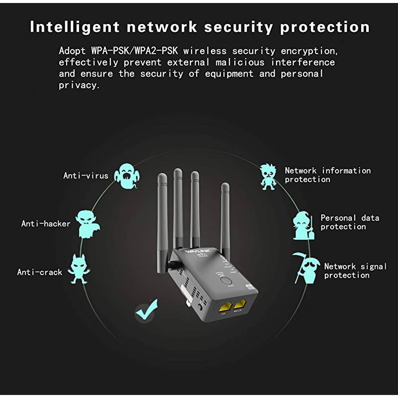 Range Extender Repeater, Latest 1200Mbps Repeater Wireless Signal Booster, 2.4 and 5GHz 360 Degree Full Coverage Extender Signal Amplifier with AP/Router/Repeater Mode