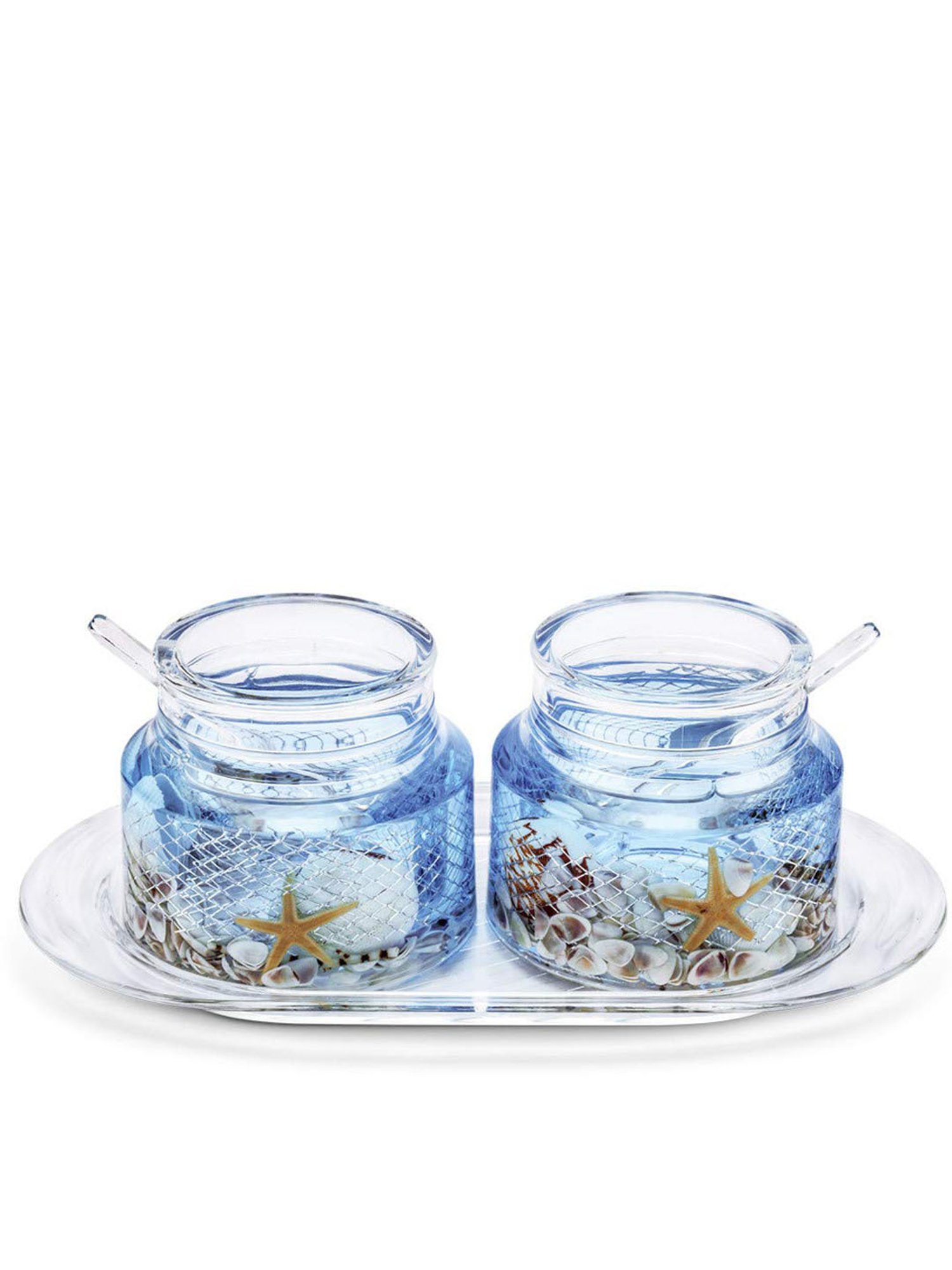 Freelance Blue Acrylic Set of 2 Jars and Container