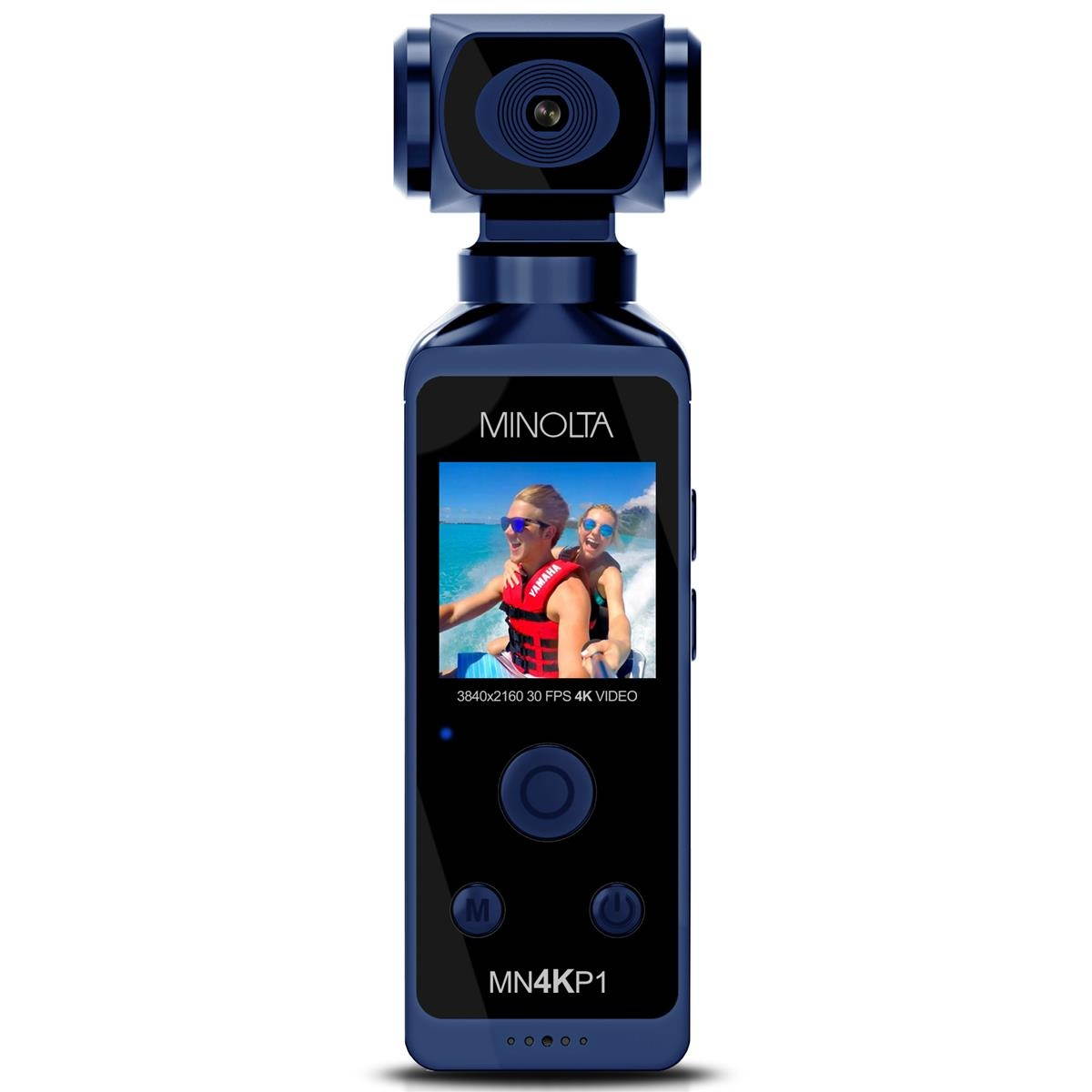 Minolta MN4KP1 4K Ultra HD Wi-Fi Enabled Pocket Camcorder, Blue #MN4KP1-BL