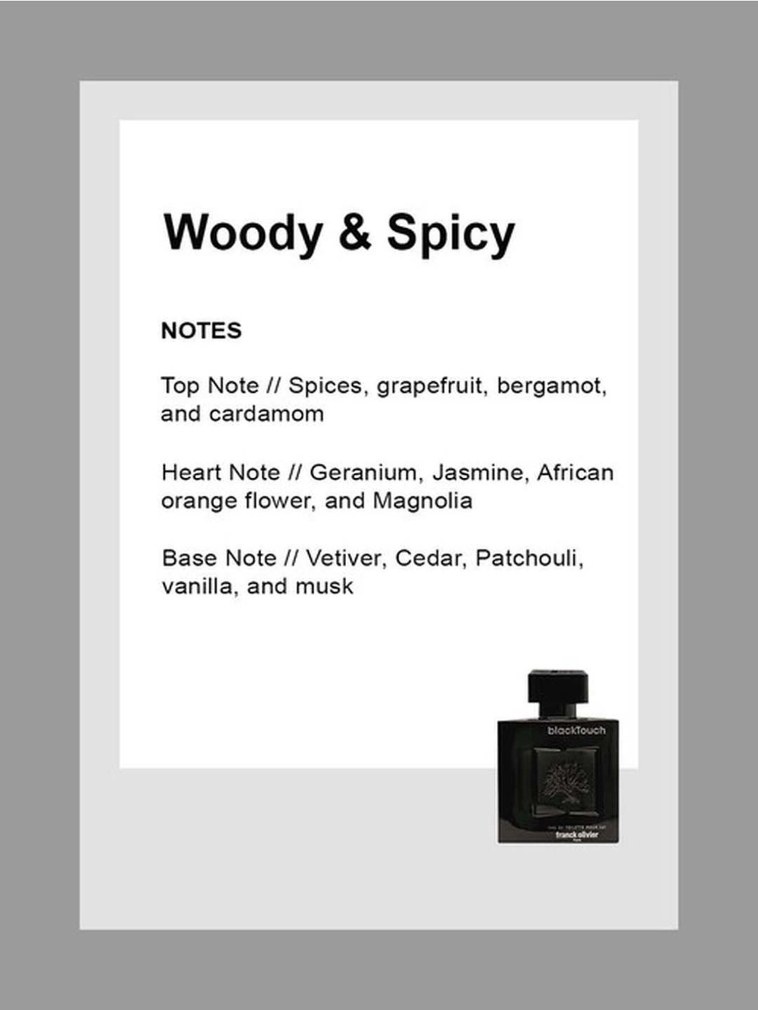 Franck Olivier Black Touch Eau de Toilette Spray for Men - 100 ml