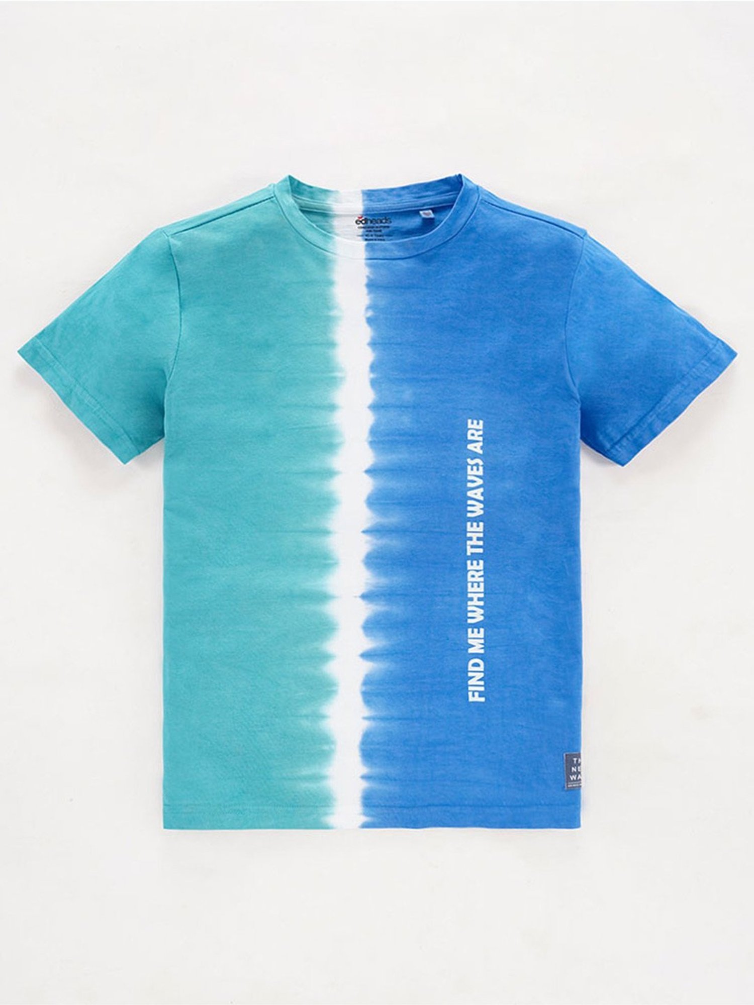 Edheads Kids Blue Cotton Color Block T-Shirt