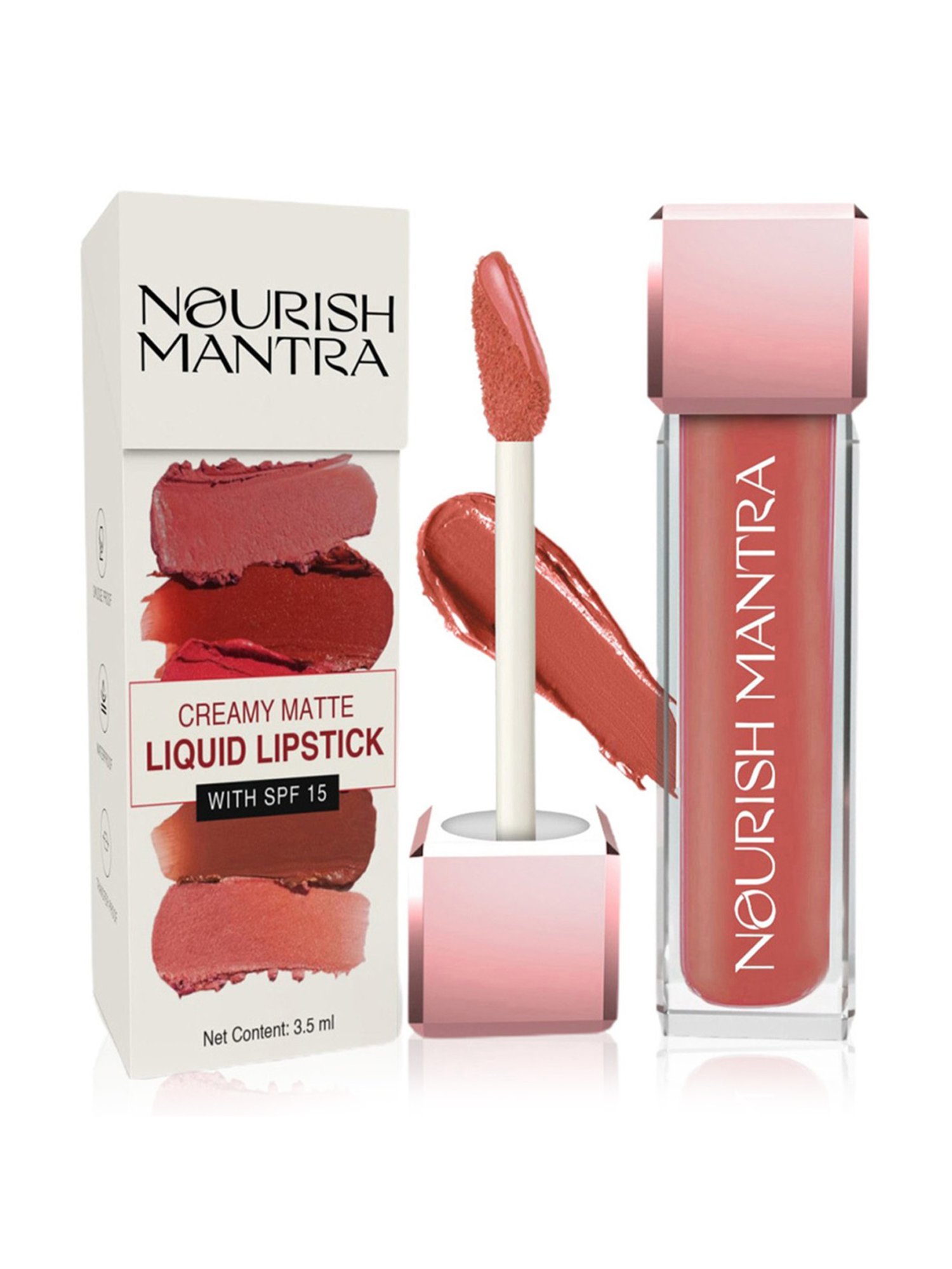 Nourish Mantra Creamy Matte Liquid Lipstick with SPF 15 Spice & Shanti - 3.5 ml