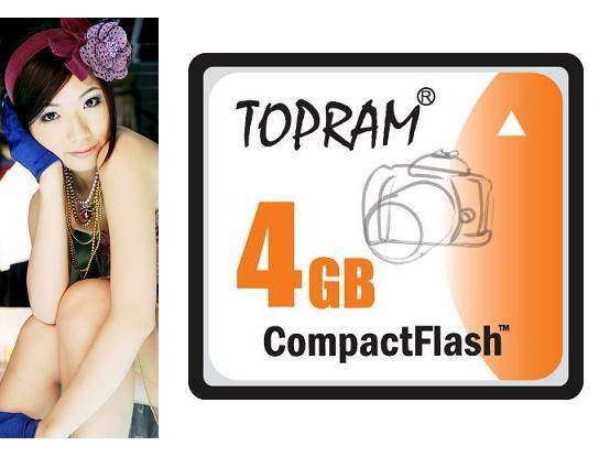 TOPRAM 4GB CF 4G CompactFlash Card Compact Flash Flash - Bulk - OEM