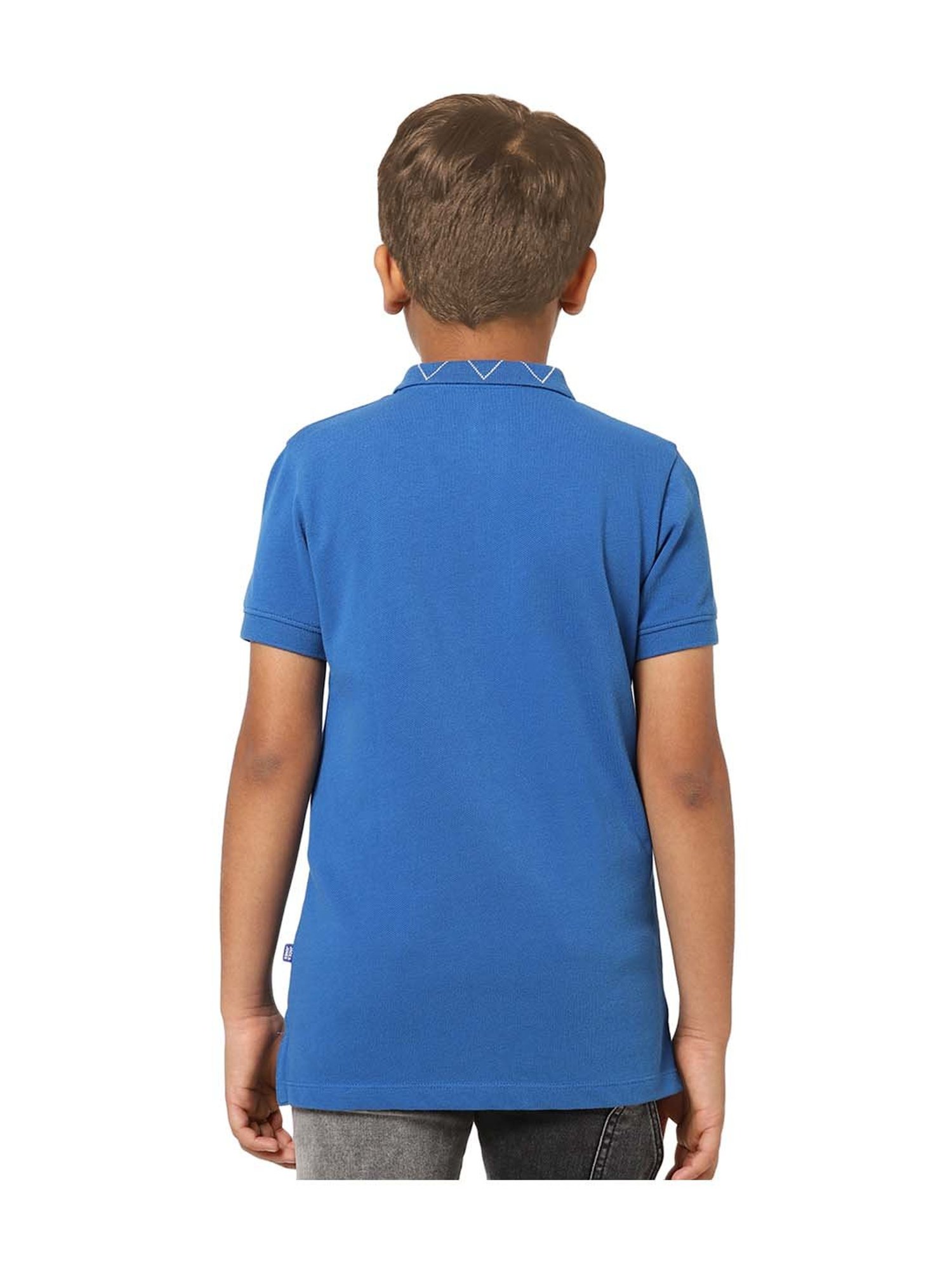 Jack & Jones Junior Boys Boys Blue Cotton Regular Polo T-Shirt