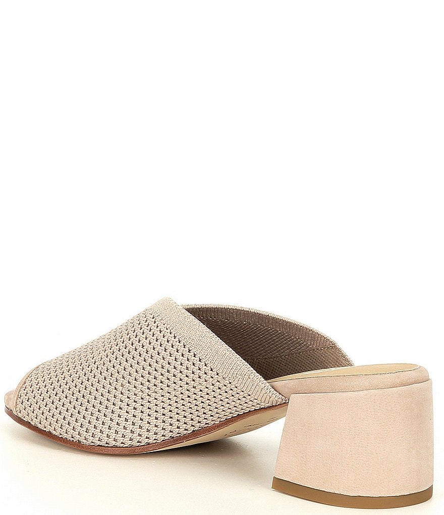 Eileen Fisher Fave Stretch Fabric Block Heel Mules
