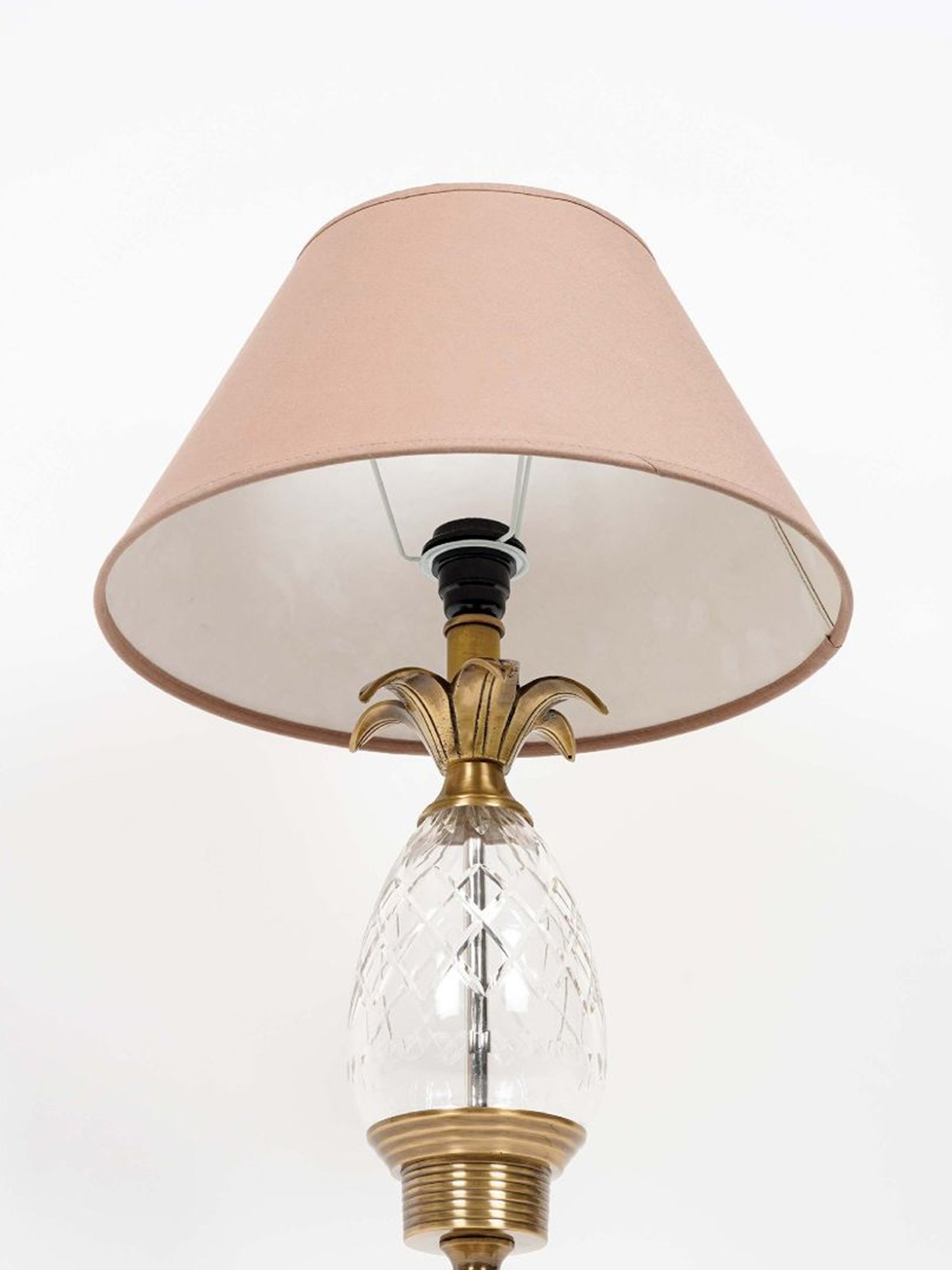 Kapoor Lamp Shades Brass Antique & Pink Brass Louise & Cotton Shade Table Lamp