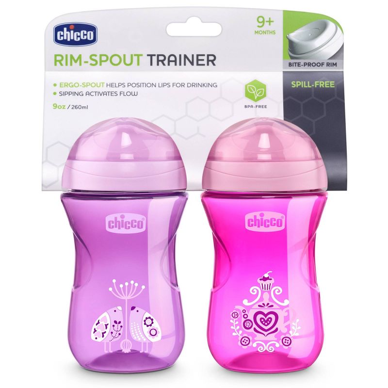 Tommee Tippee 2pk Insulated Straw Toddler Cup - Pink/Mint - 9oz