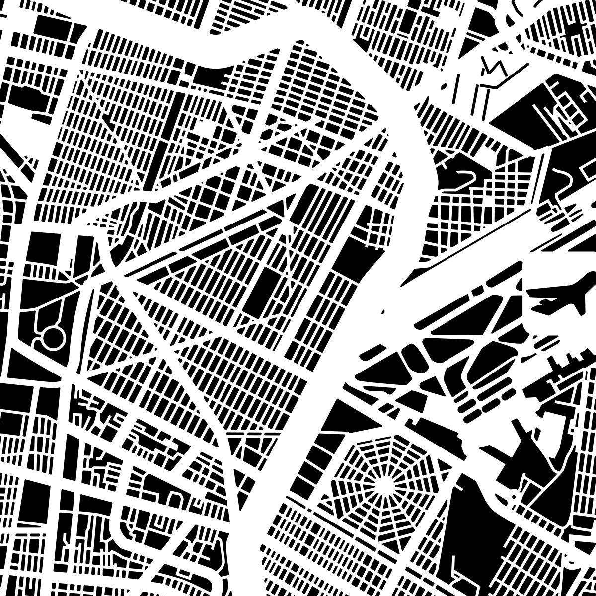 Mexico City Paper Cut Map by O3 Design Studio White 12x12 inches Paper Art
