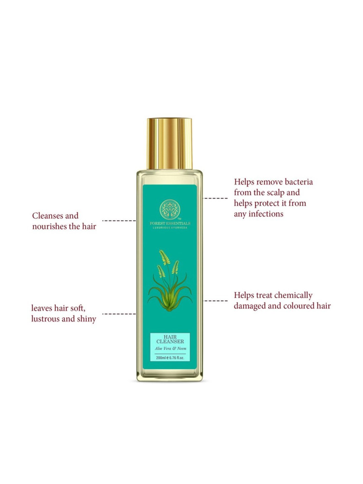 Forest Essentials Natural Ayurvedic Aloe Vera & Neem Hair Cleanser - 200 ml