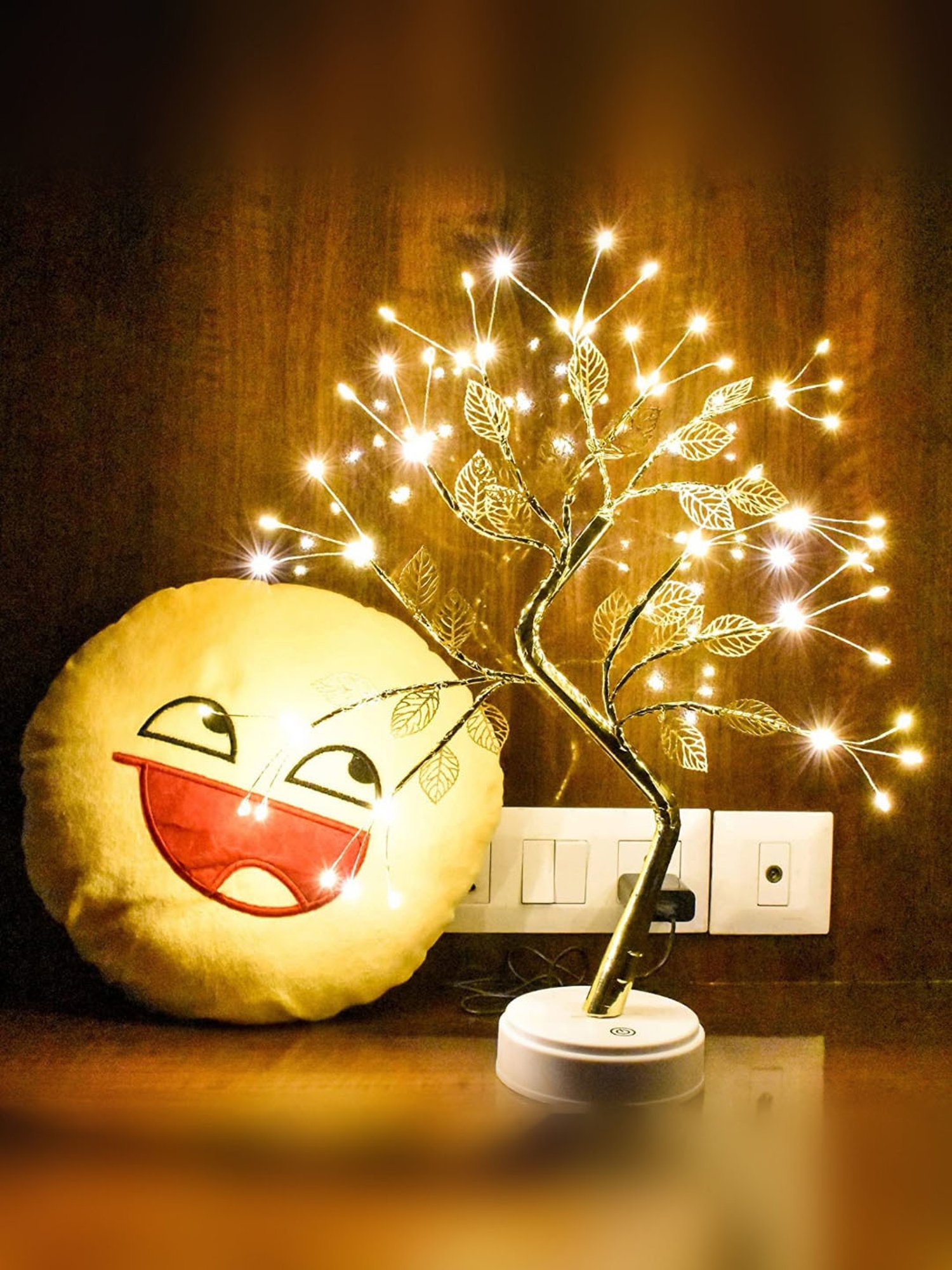 Xergy 20 inch Tabletop Bonsai Tree Light with 24 Golden Leaf Spirit Tree Lamp (Warm white)