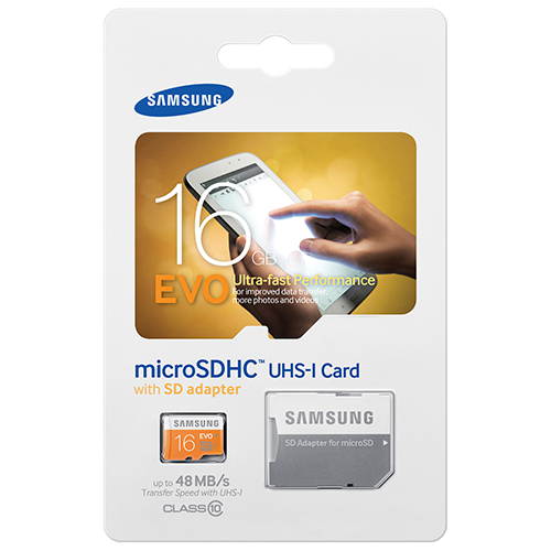 Samsung Electronics 16GB EVO Micro SDHC with Adapter Upto 48MB/s Class 10 Memory Card (MB-MP16DA)