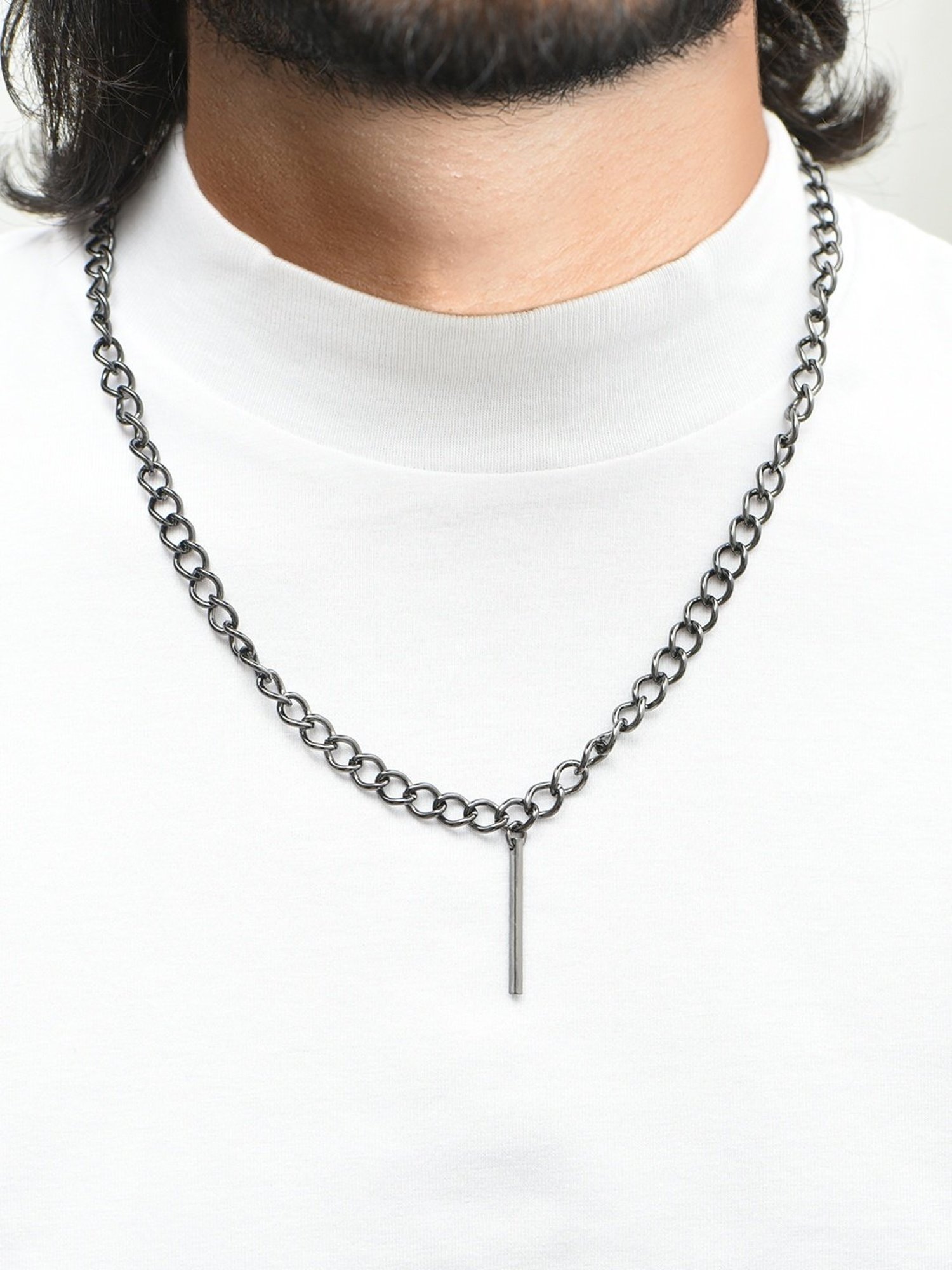 The Bro Code Geometric Shape Fusion Grey Necklace for Men