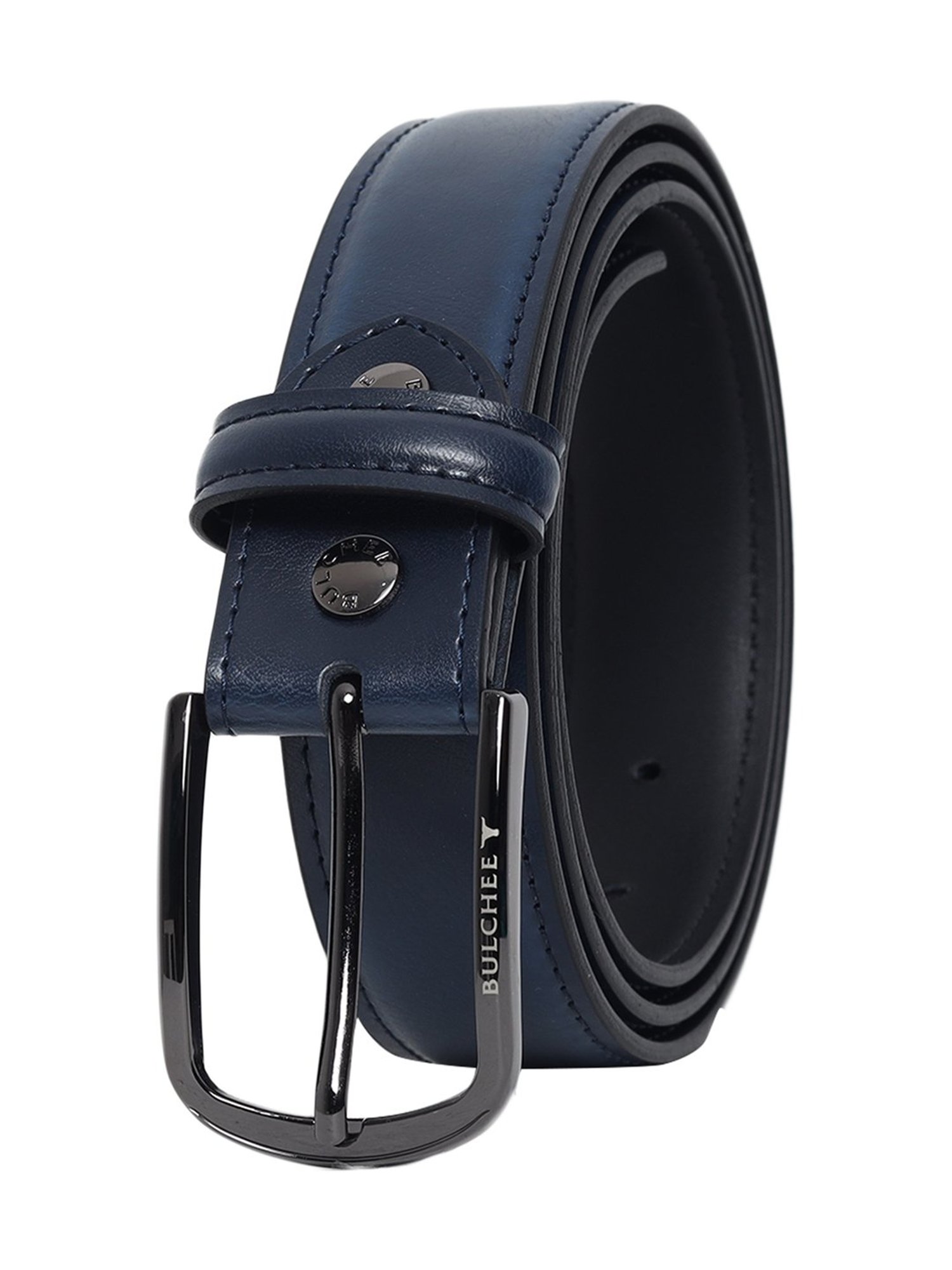 BULCHEE Blue Leather Formal Belt for Men
