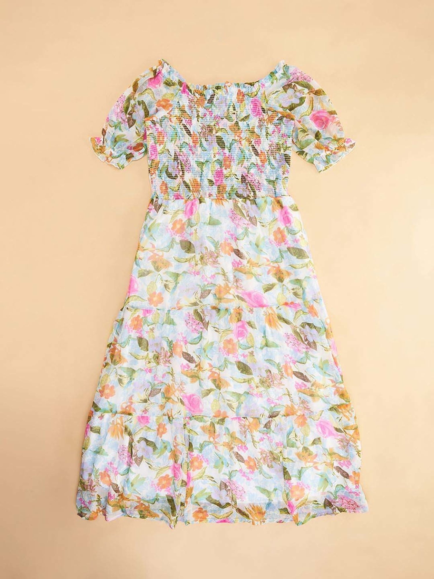 Pantaloons Junior Multicolor Floral Print Dress