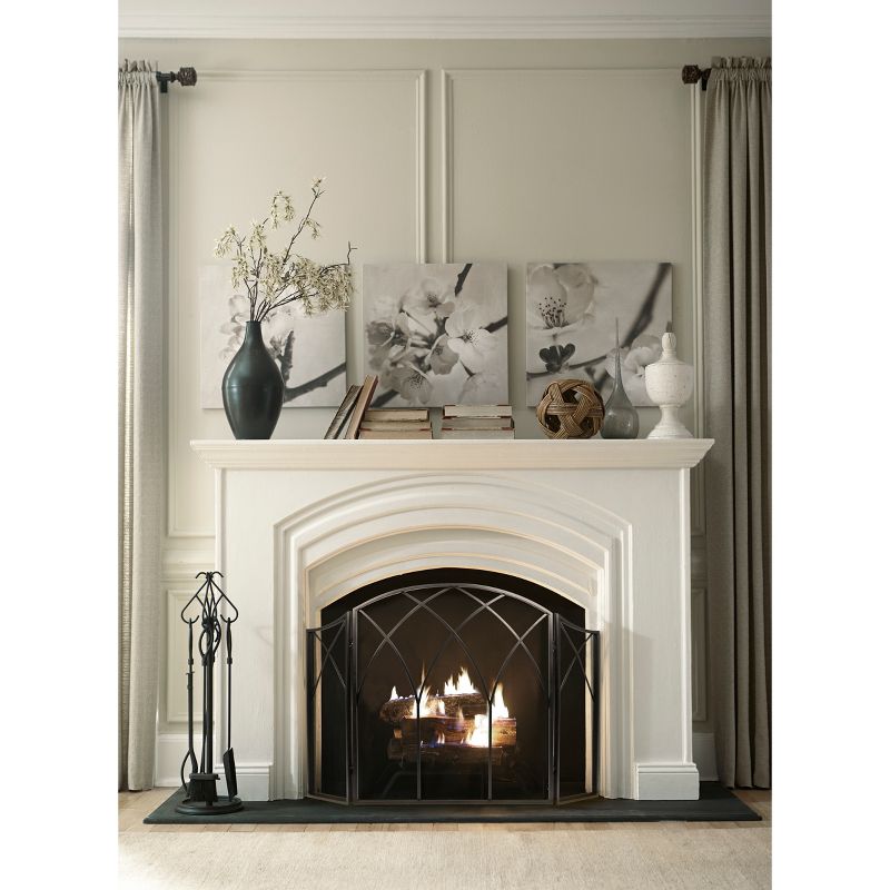 Pleasant Hearth Gothic Fireplace Screen Black