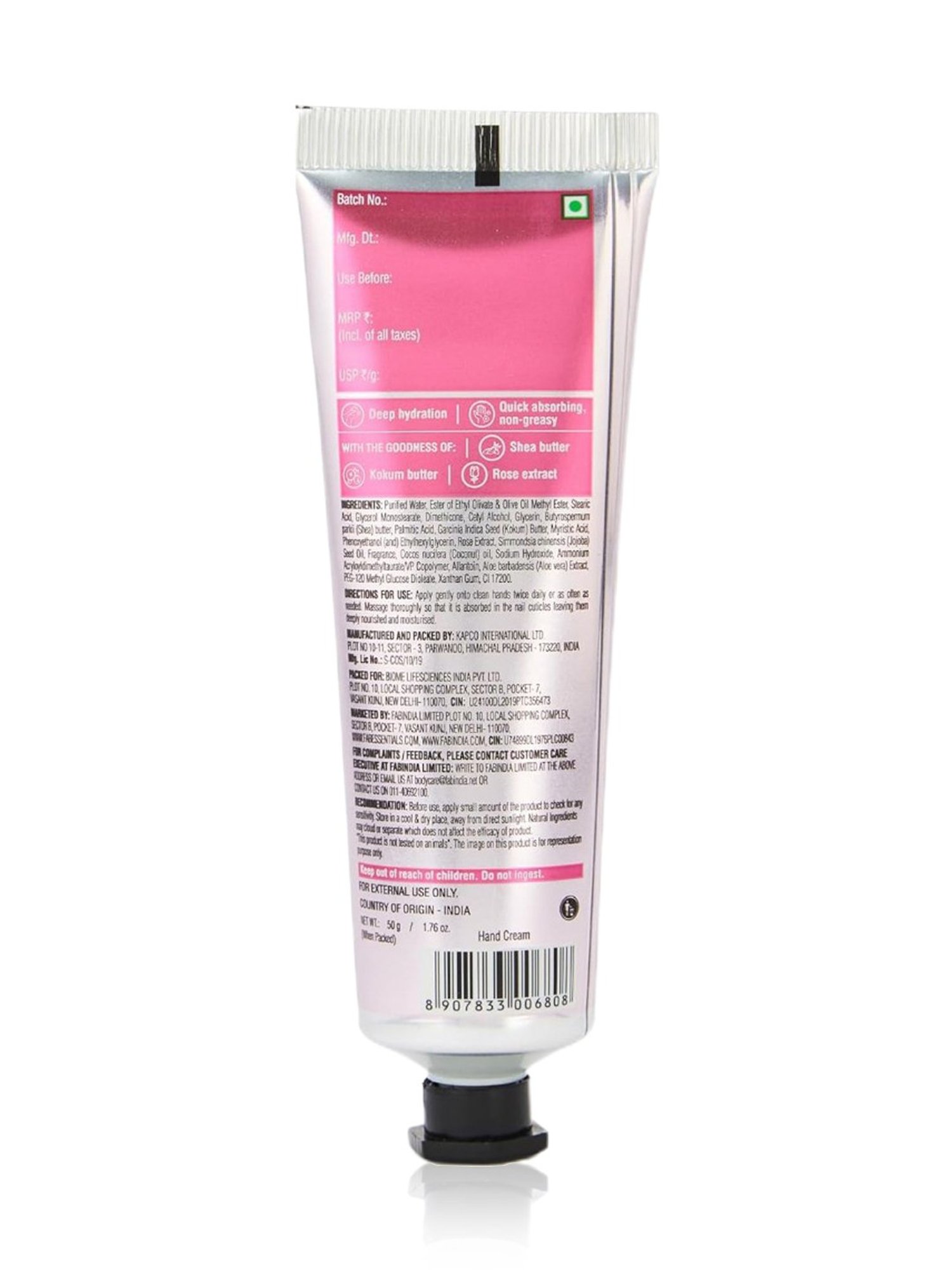 Fabessentials Velvet Rose Hand Cream - 50 gm