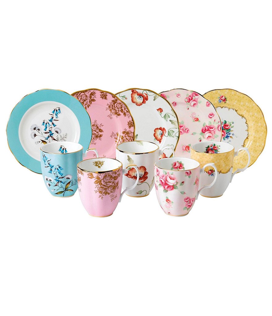 Royal Albert 100 Years 1950-1990 10-Piece Mug and Plate Set