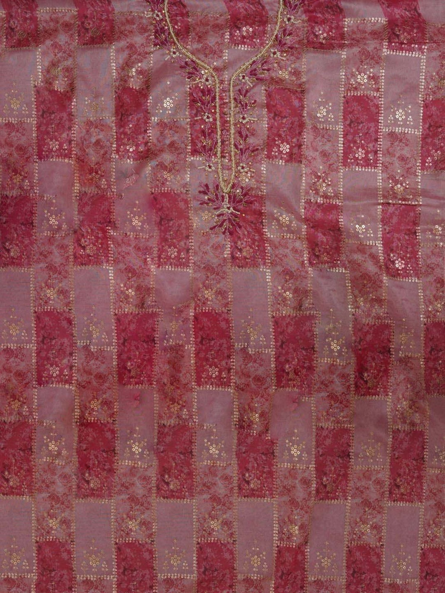 Jaipur Kurti Pink Embroidered Unstitched Dress Material