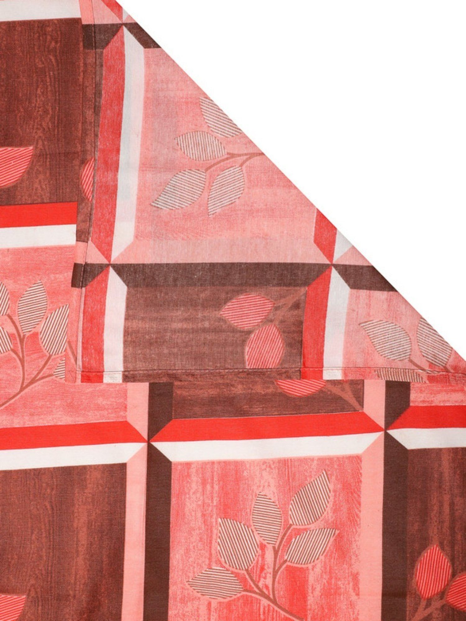 Dhrohar Printed Brown & Peach Cotton 180 TC Double Bedsheet with 2 Pillow covers