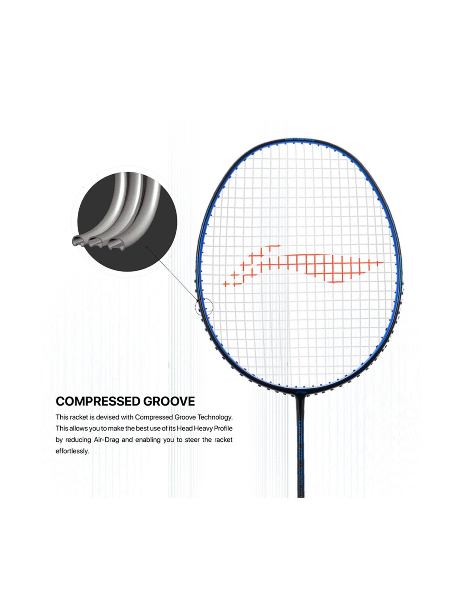 Li-Ning Wind Lite Stealth Badminton Racket (Blue) Size - Medium