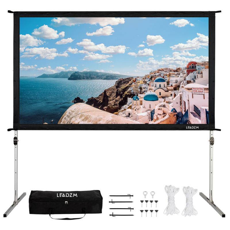 Leadzm 100" 16:9 Fast Folding Screen Outdoor Indoor Portable Projector Screen