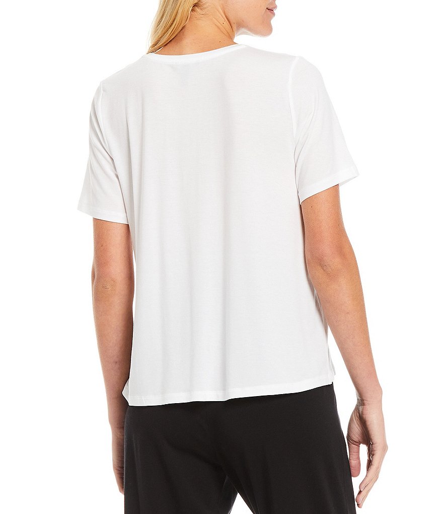 Eileen Fisher Tencel Lightweight Jersey Crew Neck Short Sleeve Top