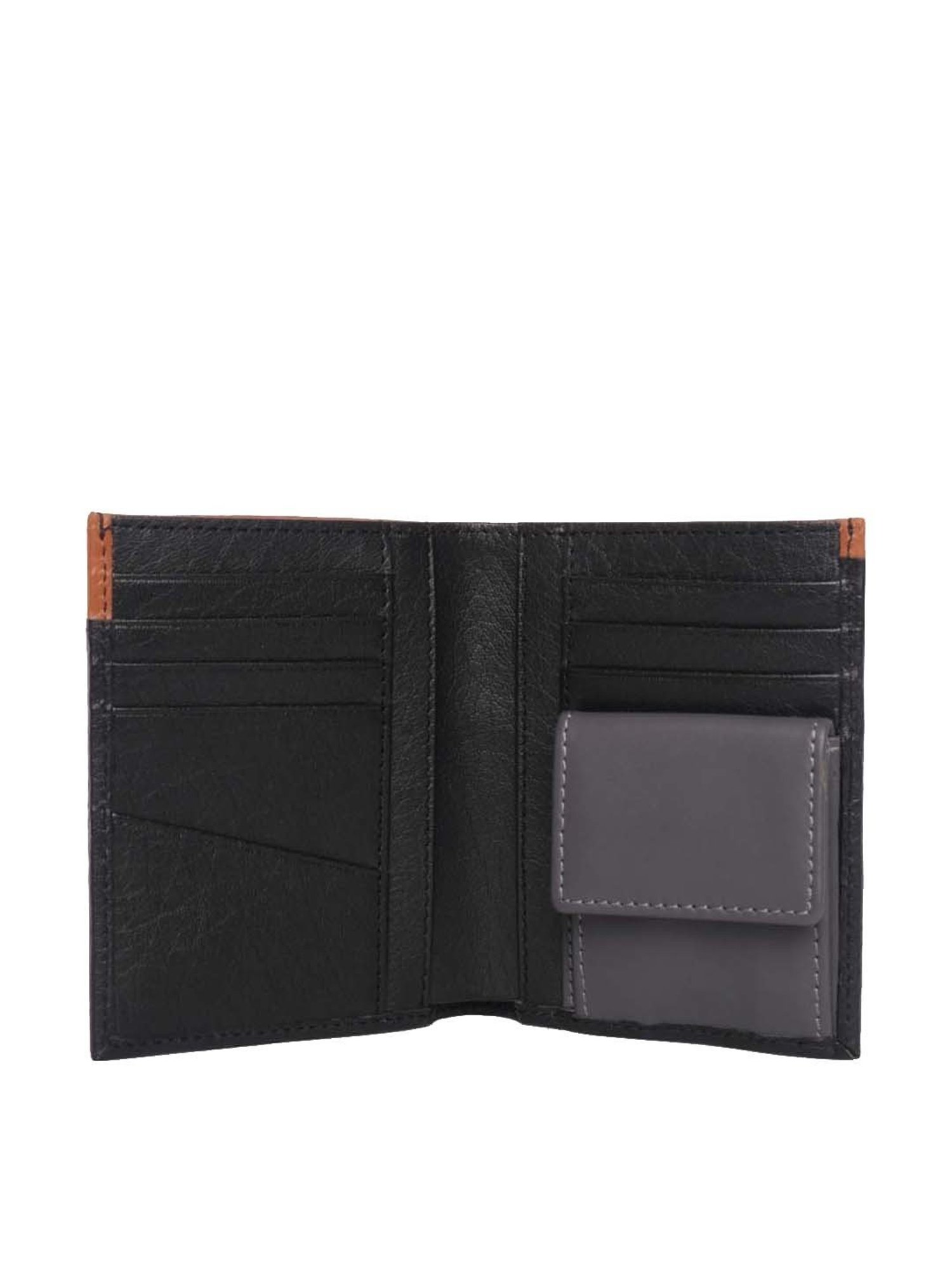 BELWABA Black Casual Leather Bi-Fold Wallet for Men
