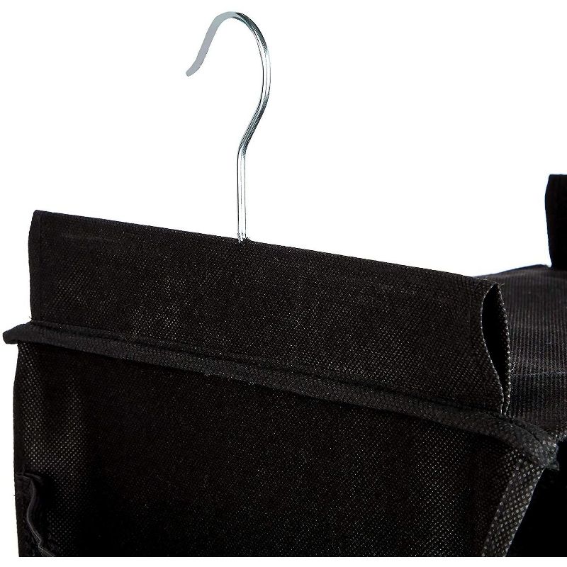 Farmlyn Creek 4-Shelf Hanging Closet Organizer with Pockets, Black (12 x 11.5 x 33.6 in)